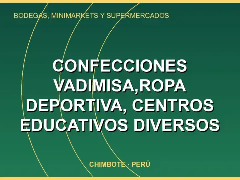 Confecciones vadimisa,ropa deportiva, centros educativos diversos