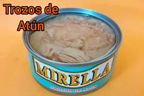 Trozos de atún en aceite vegetal (marca Mirella)