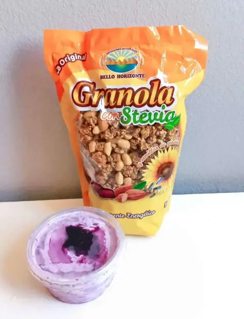 Yogurt artesanal con jalea de frutos rojos