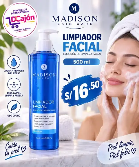 Limpiador facial en emulsión de 500 ml con dosificador