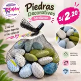 Piedras decorativas medianas de colores surtidos en malla
