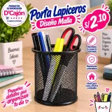 Porta lapiceros de malla metálica negra