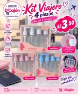 Kit viajero de 4 piezas con frascos y atomizadores