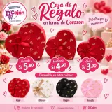 Caja de regalo en forma de corazón con lazo, 3 tamaños
