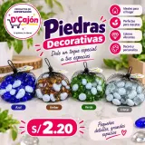 Piedras decorativas en bolsa de malla, 4 colores surtidos