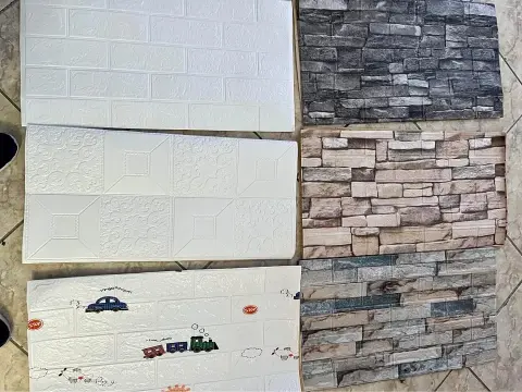 Plancha 3D autoadhesiva con rombos y filigrana — 70 × 77 cm