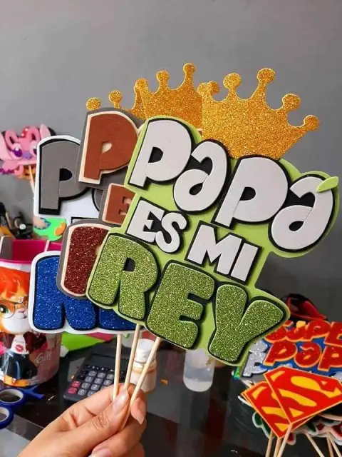 Toppers en foami por el Día del Padre