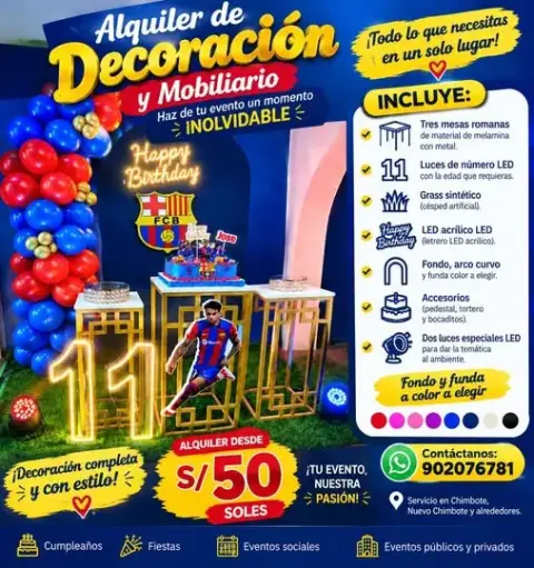 Alquiler de decoración y mobiliario