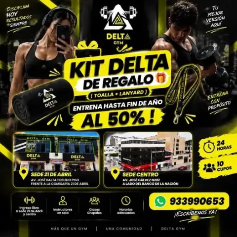 Kit Delta de regalo (toalla + lanyard)