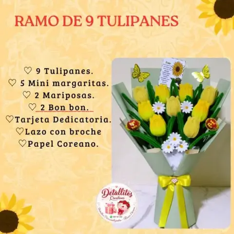 Ramo de 9 tulipanes