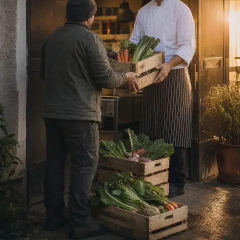 Ruta de acopio diaria para restaurantes