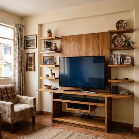 Mueble de sala: mueble de TV y repisas a medida