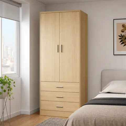 Ropero de 2 cuerpos con cajonera