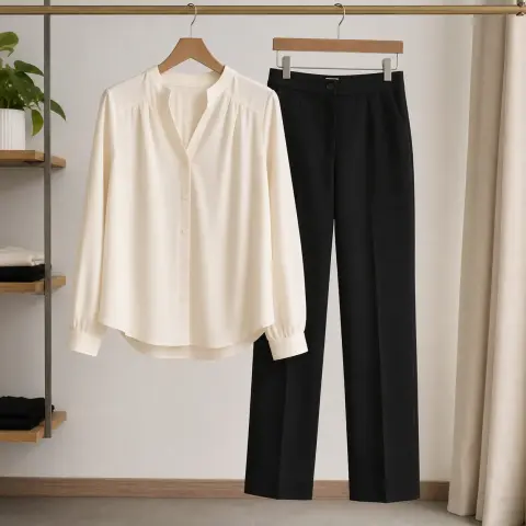 Conjunto de dama: blusa y pantalón de vestir
