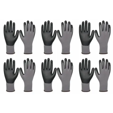 Docena de guantes de trabajo con recubrimiento de nitrilo