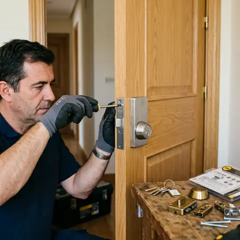 Cambio de cerradura de puerta con instalación