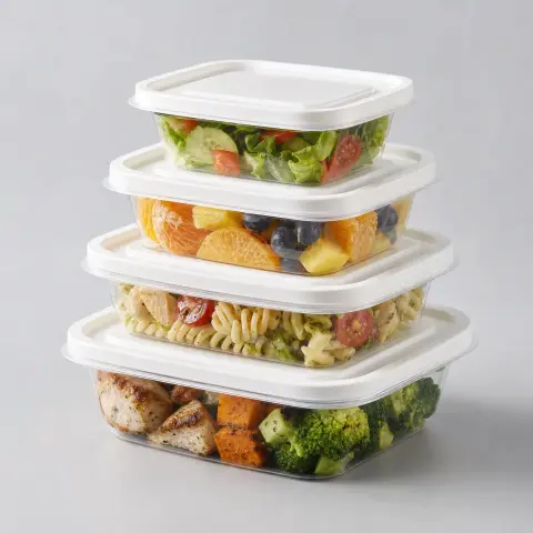 Paquete de envases con tapa