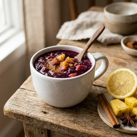 Mazamorra morada para cena en familia