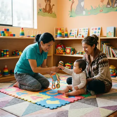 Sesión de estimulación temprana para bebés