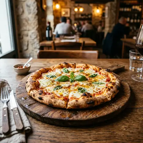Pizza artesanal hecha al horno