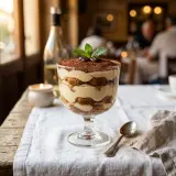 Postre italiano para cena en familia