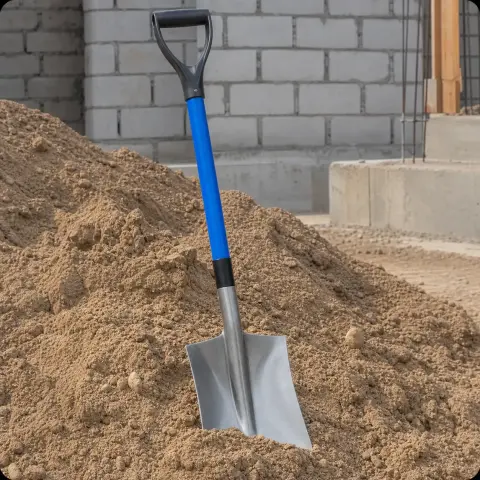 Pala de construcción con mango firme