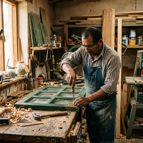 Reparación de marcos de ventanas y bisagras