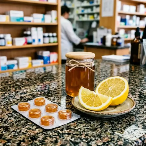 Pastillas para la garganta sabor miel y limón