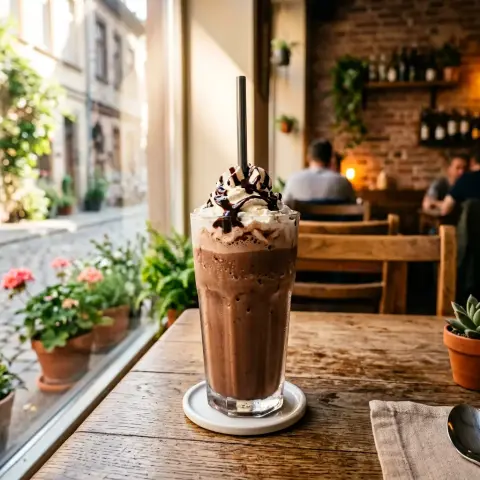 Frappé de chocolate con crema