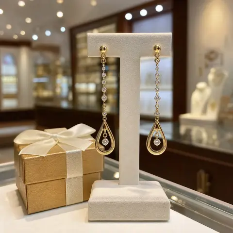 Aretes pendientes de fantasía fina