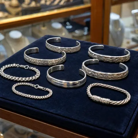 Pulseras y esclavas de plata para regalo