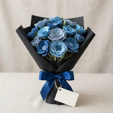 Arreglo personalizado con flores de tela