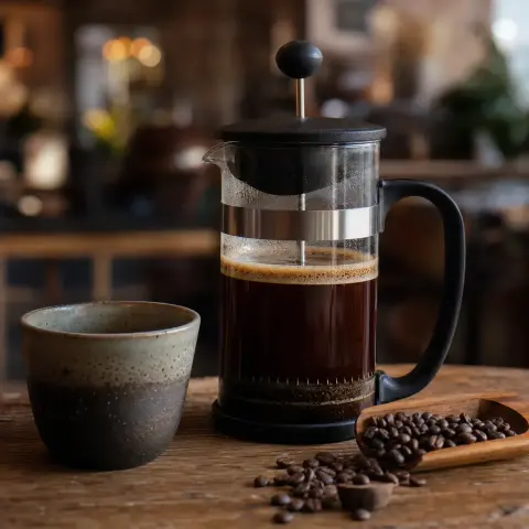 Café en prensa francesa por taza