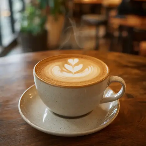 Capuchino con leche texturizada al momento
