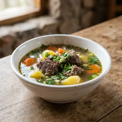 Caldo de res de la casa