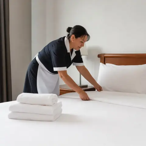Limpieza periódica con ropa de cama limpia