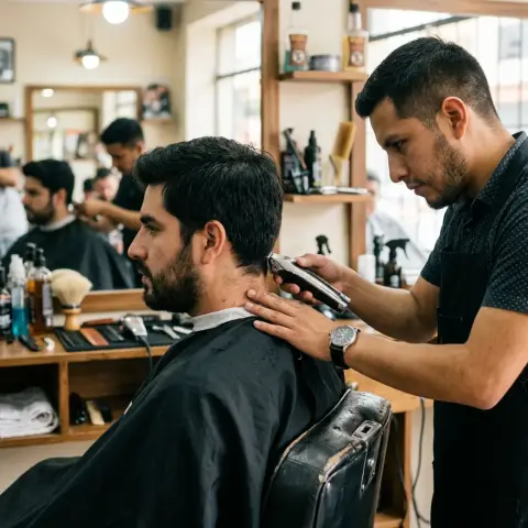 Perfilado de patillas y contorno de nuca