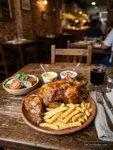 Pollo a la Brasa - Pollo Entero con Papas y Ensalada
