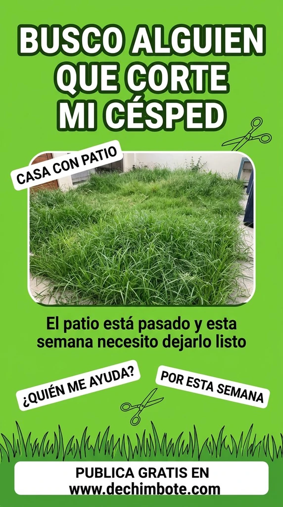 Afiche del aviso: Busco alguien que corte mi césped