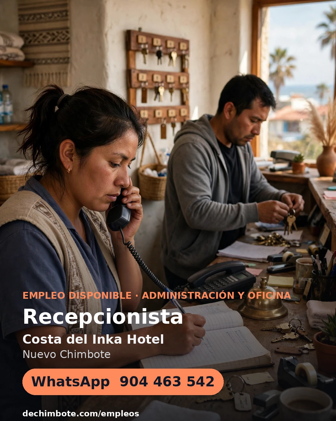 Afiche del aviso: Recepcionista