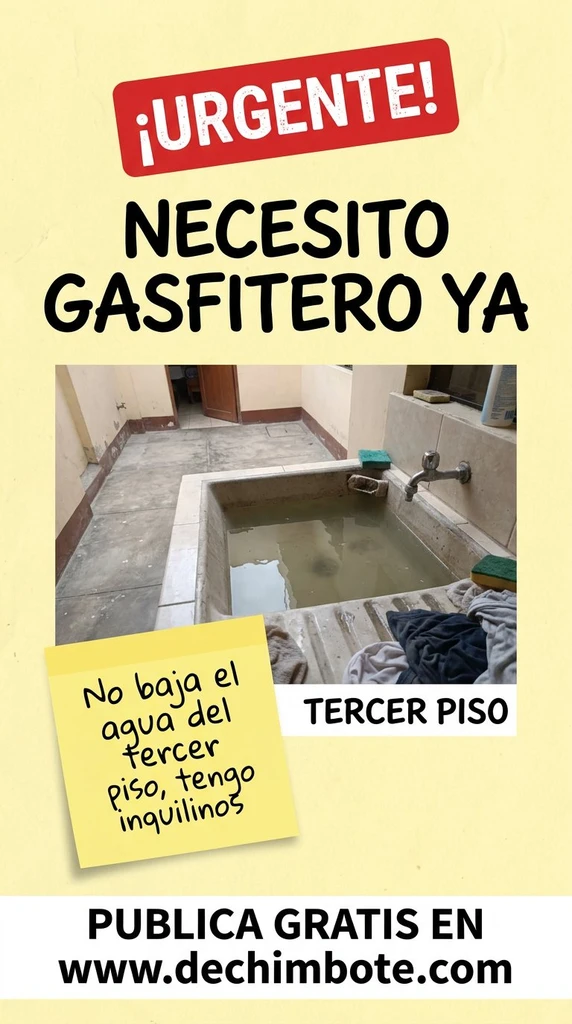 Afiche del aviso: Necesito gasfitero ya