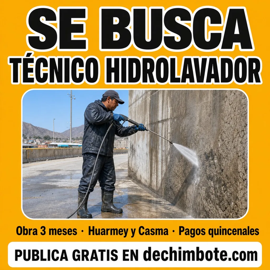 Afiche del aviso: Técnico / Oficial hidrolavador