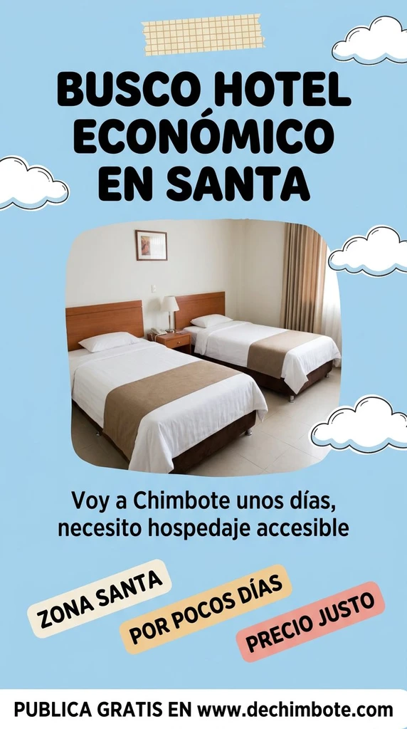 Afiche del aviso: Busco hotel económico en Santa