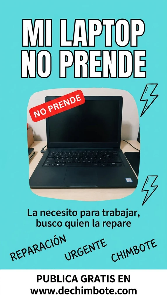 Afiche del aviso: Mi laptop no prende