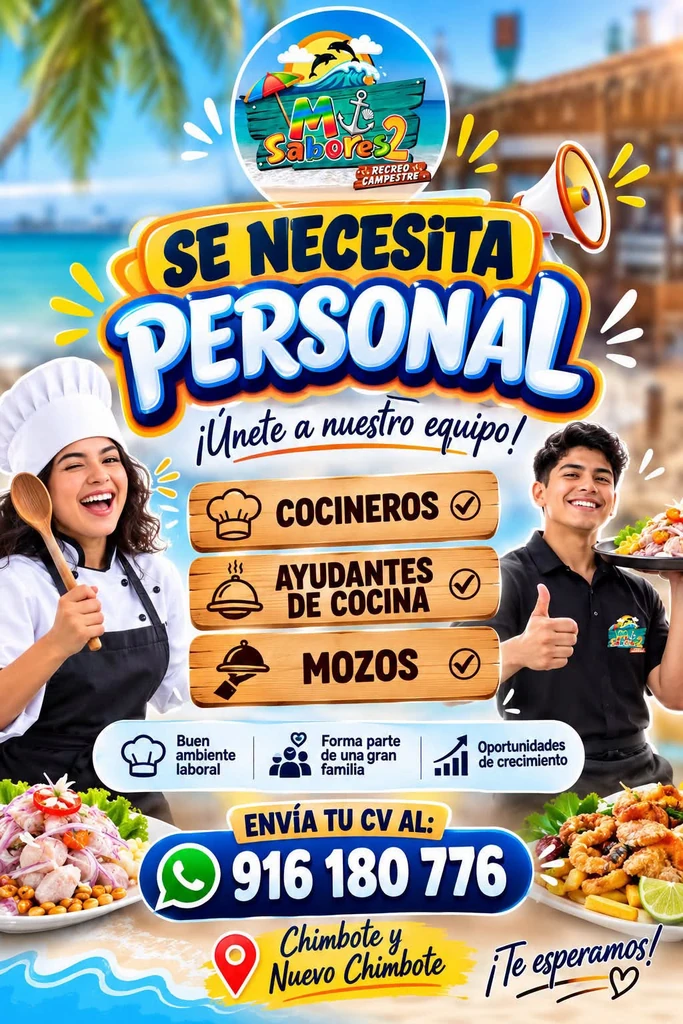 Afiche del aviso: Cocineros, ayudantes de cocina y mozos