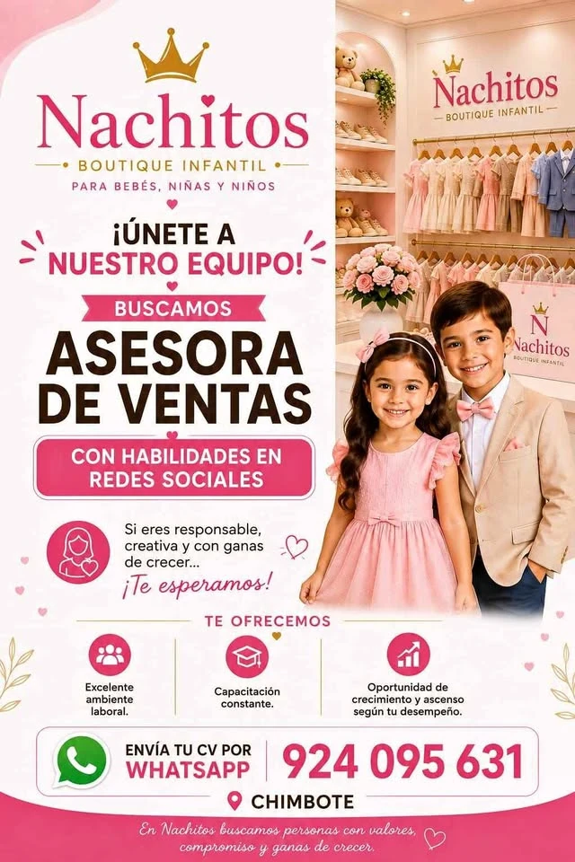Afiche del aviso: Asesora de ventas con habilidades en redes sociales