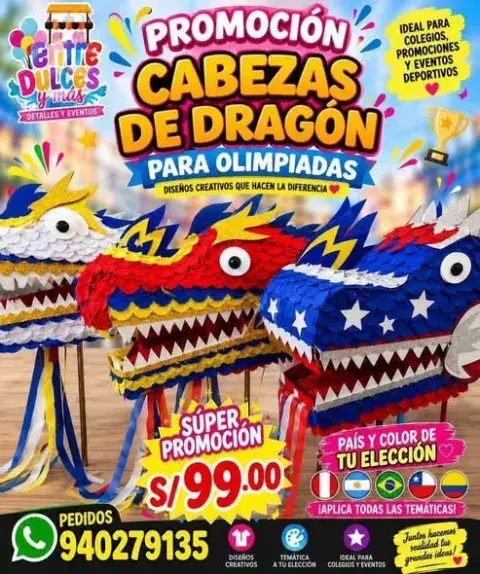 Cabeza de dragón para olimpiadas