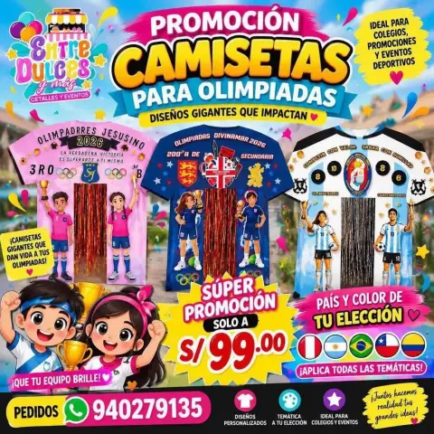 Camisetas gigantes para olimpiadas