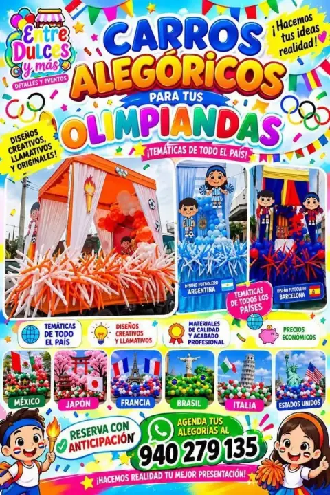 Carros alegóricos para olimpiadas