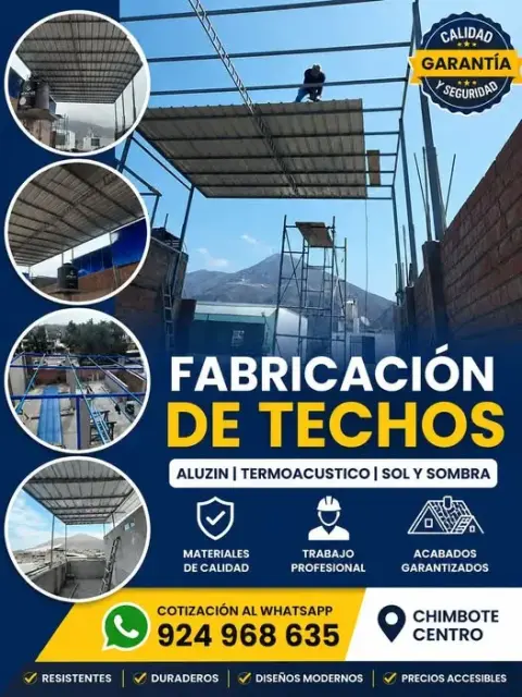 Techos estructurales de aluzinc y termoacústico